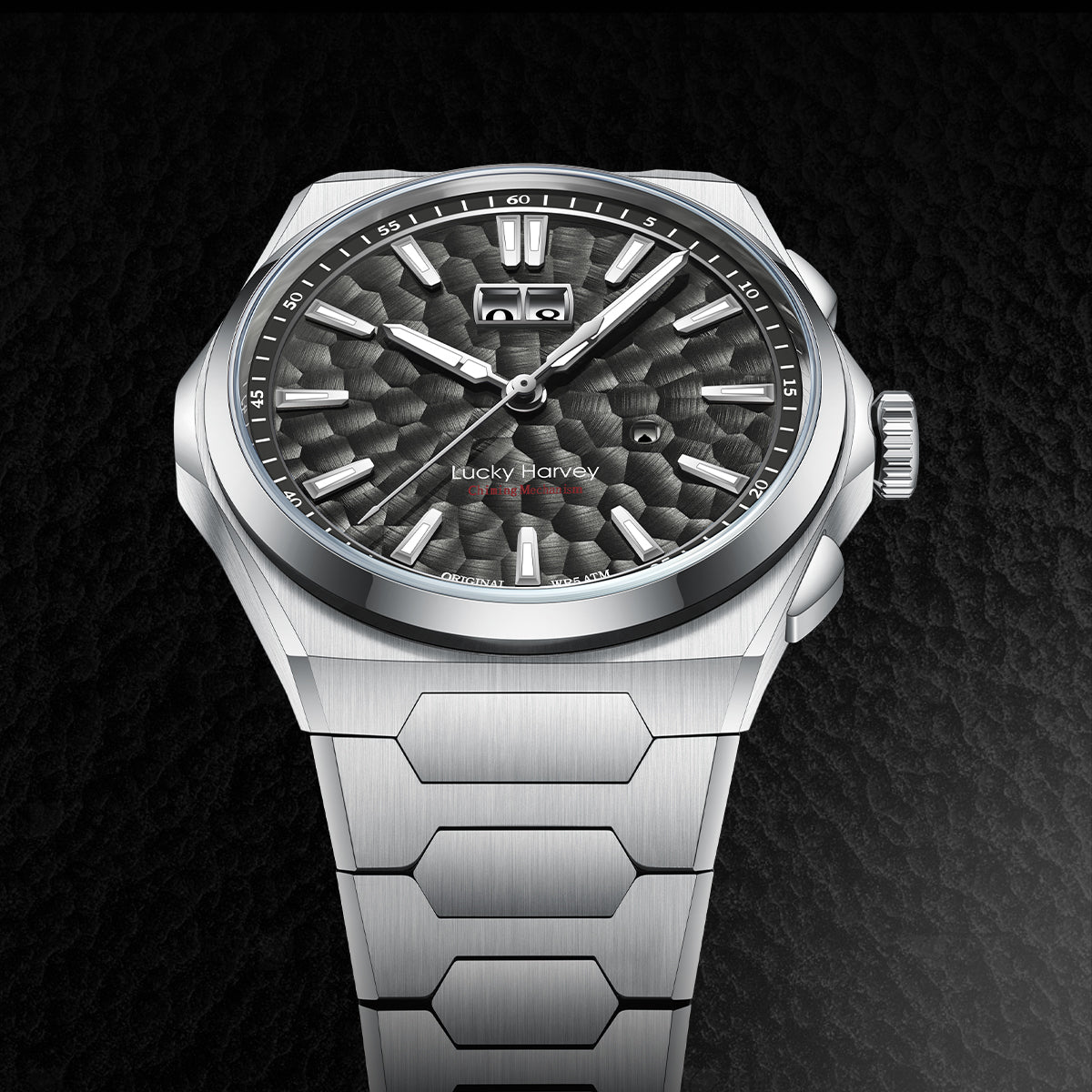 【Limited Edition 300pcs】Hammer Dial Big Date Automatic Winding Chiming Watch Lucky Harvey