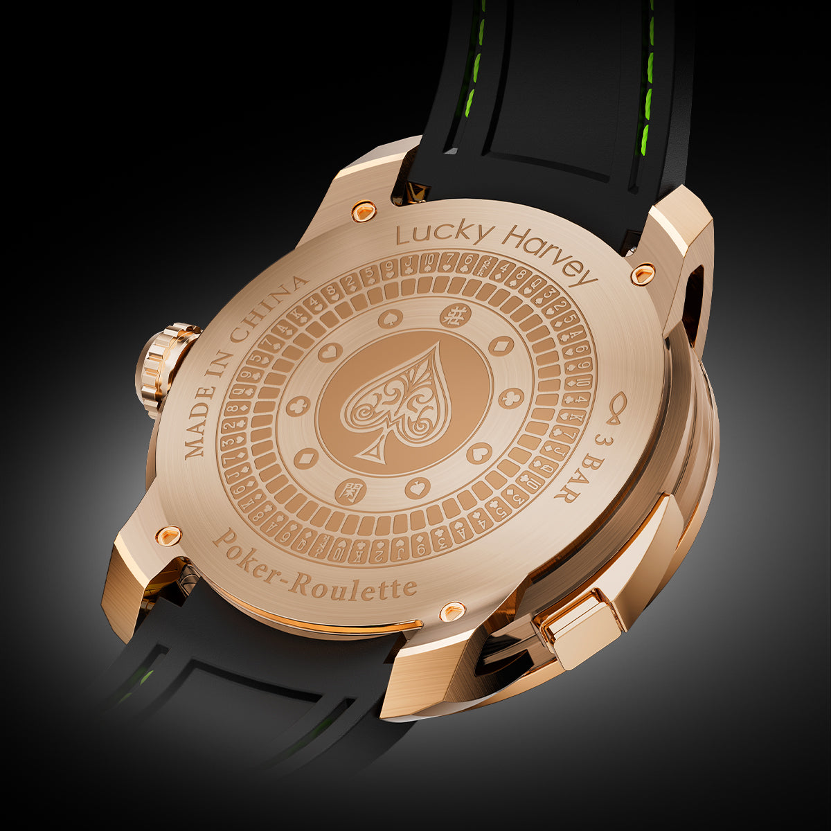 Player Series Poker Roulette Automatic Watch Lucky Harvey