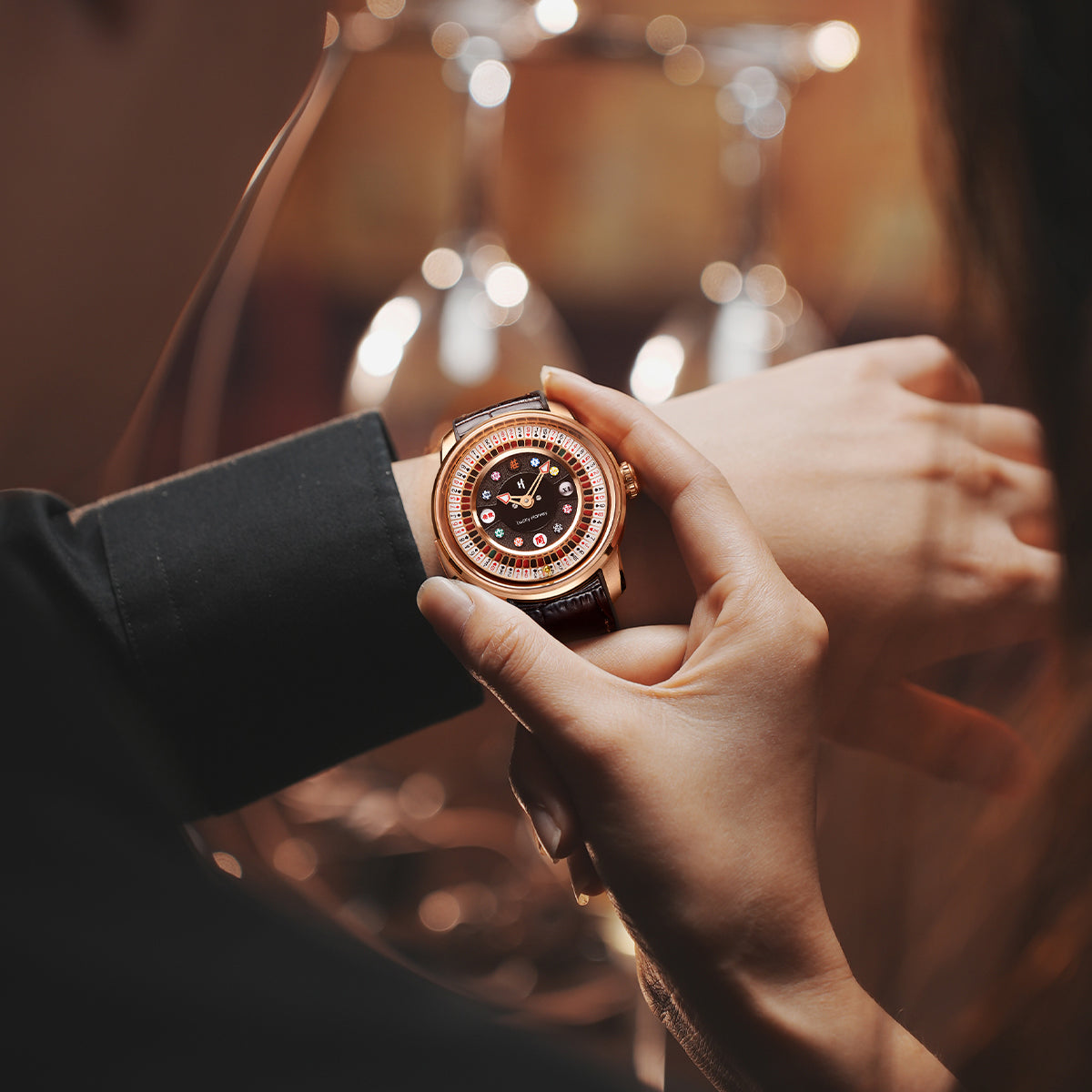 Player Series Poker Roulette Automatic Watch Lucky Harvey
