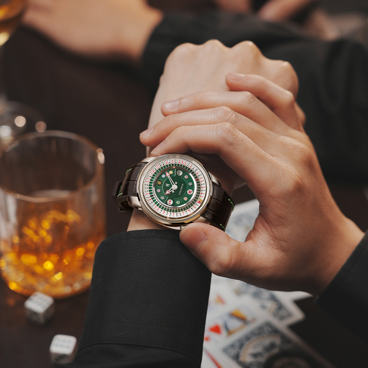 Player Series Poker Roulette Automatic Watch Lucky Harvey
