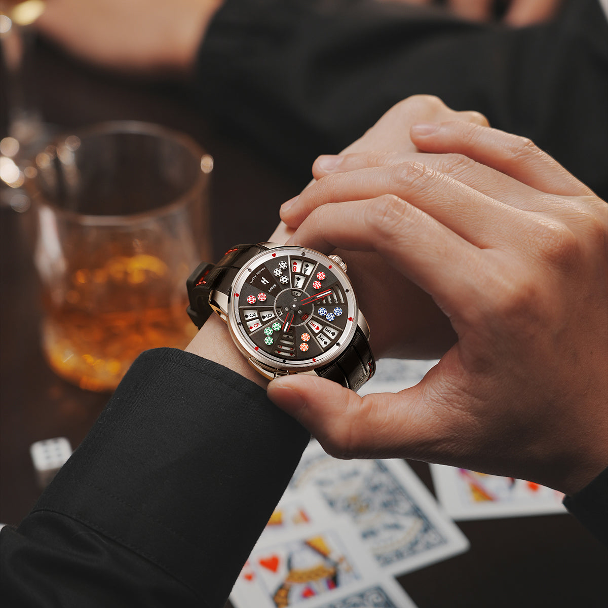 Player Series Three Card Poker Automatic Watch Lucky Harvey