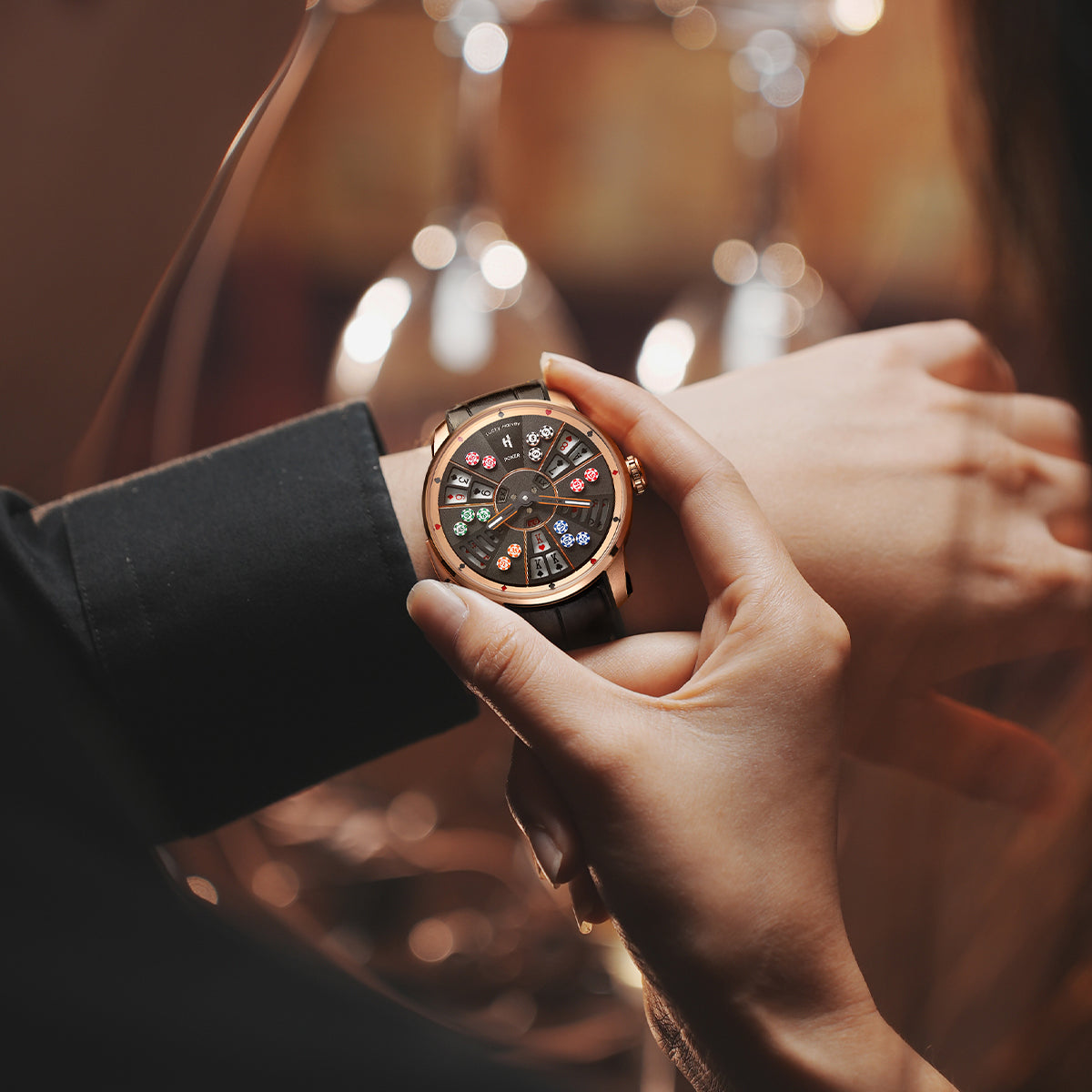 Player Series Three Card Poker Automatic Watch Lucky Harvey