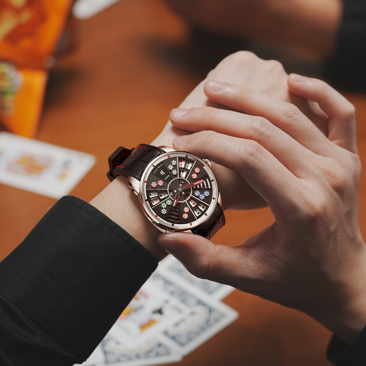 Player Series Three Card Poker Automatic Watch Lucky Harvey