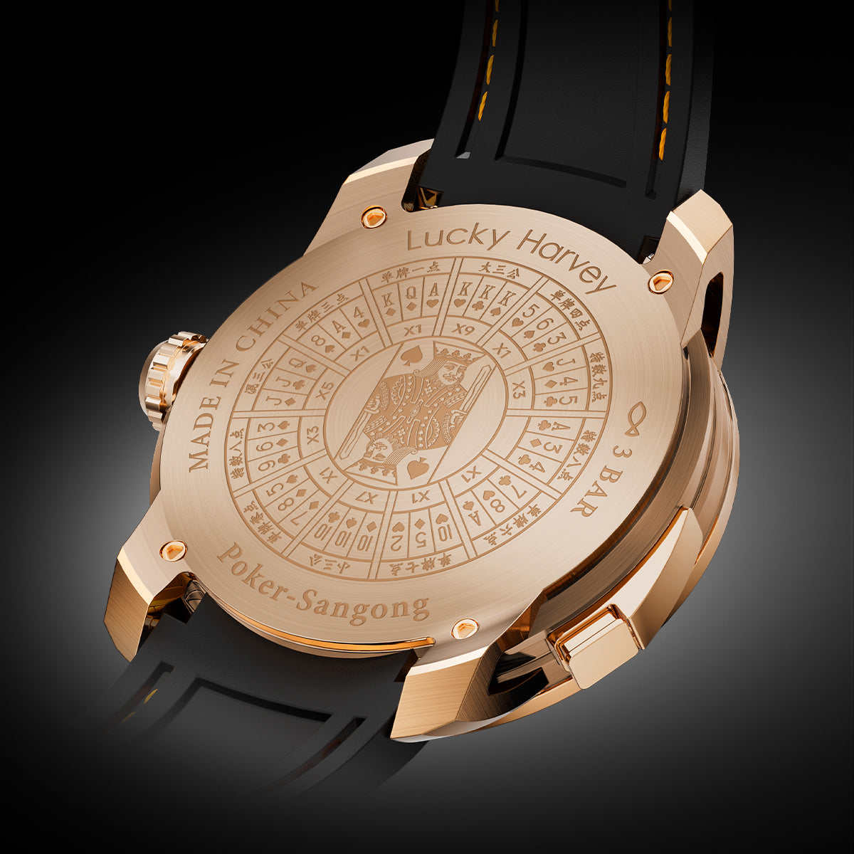 Player Series Three Card Poker Automatic Watch Lucky Harvey