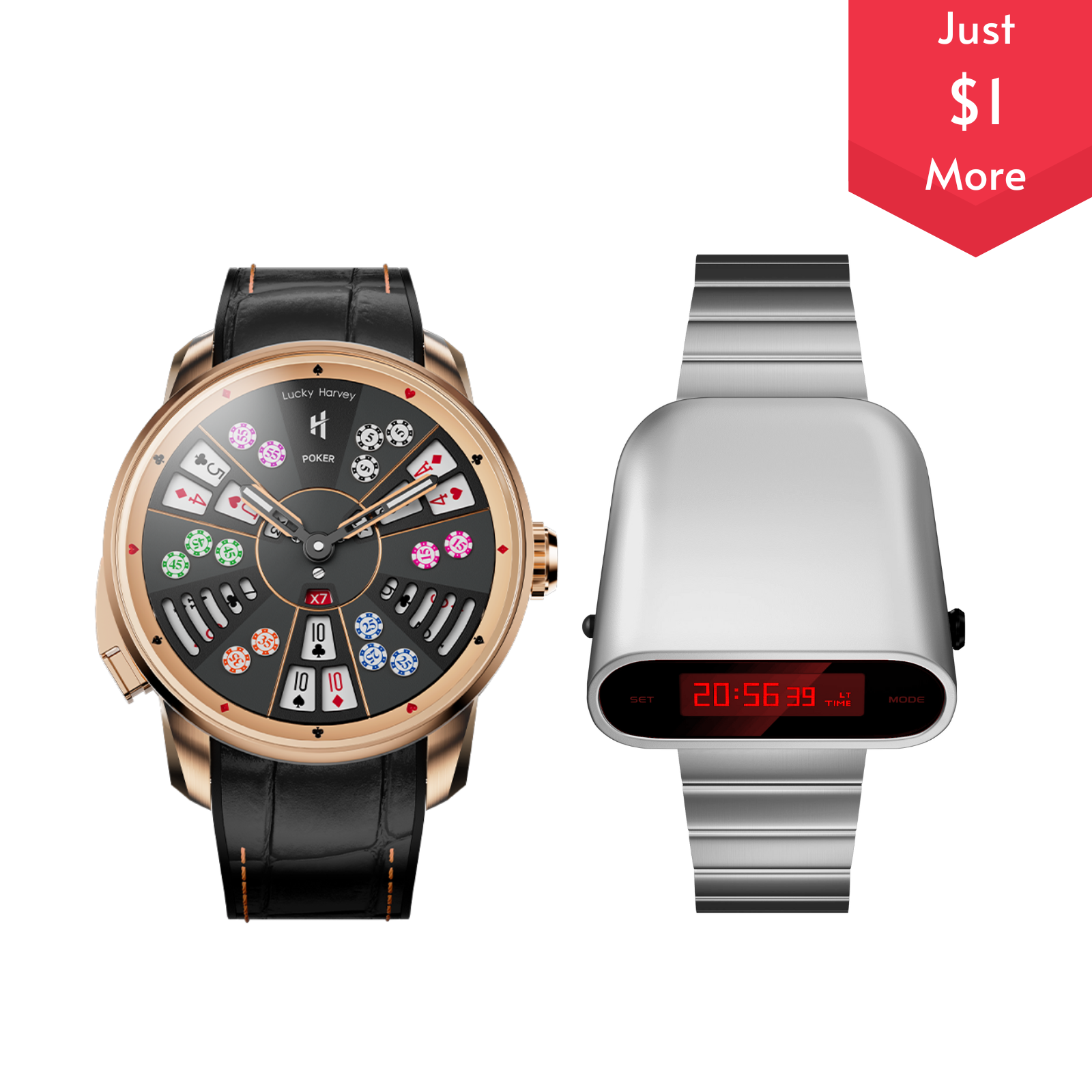 [Collaboration] Player Series Three Card Poker Automatic Watch Lucky Harvey