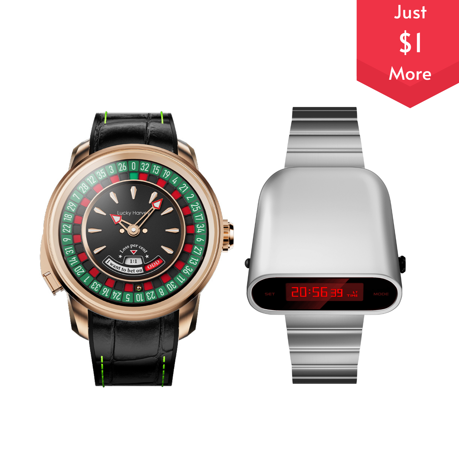 [Collaboration] Player Series Gold European Roulette Automatic Watch Lucky Harvey