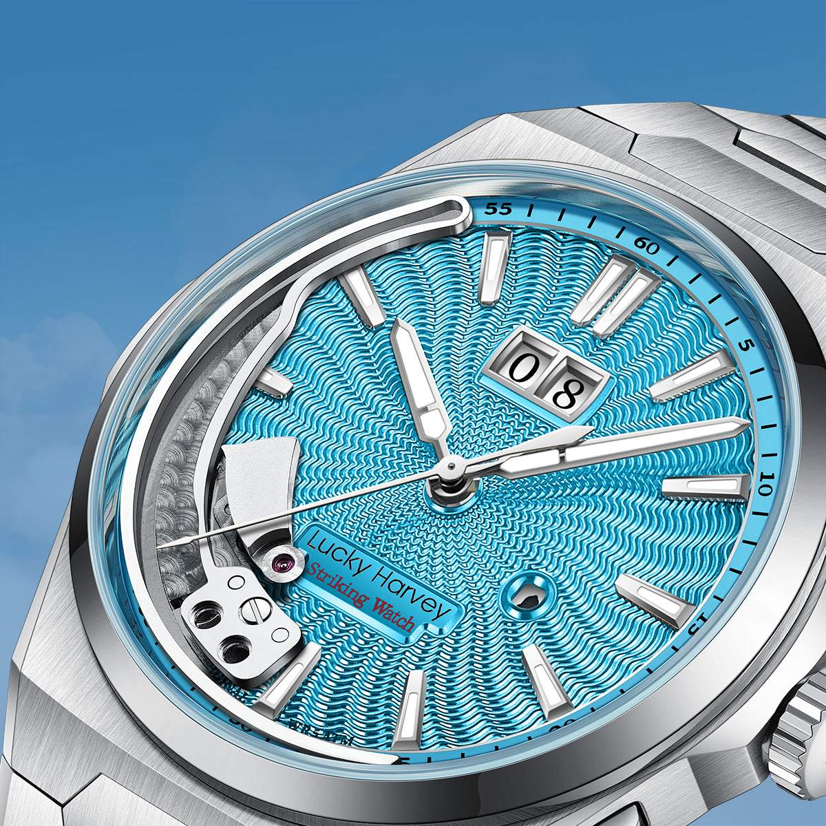 【Limited Edition 300PCS】Sound Of Nature Guilloché Dial Big Date Chiming Automatic Watch Lucky Harvey