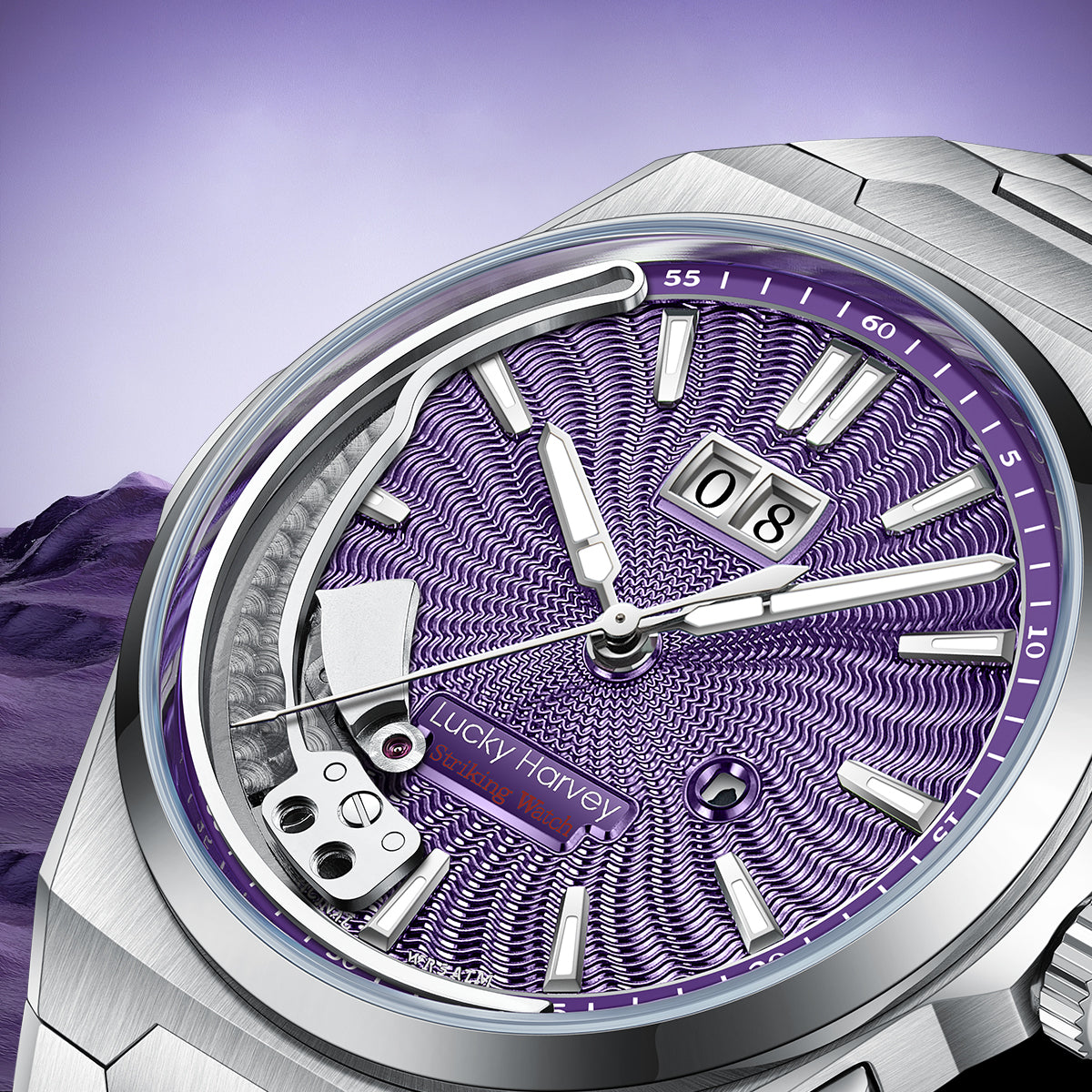【Limited Edition 300PCS】Sound Of Nature Guilloché Dial Big Date Chiming Automatic Watch Lucky Harvey