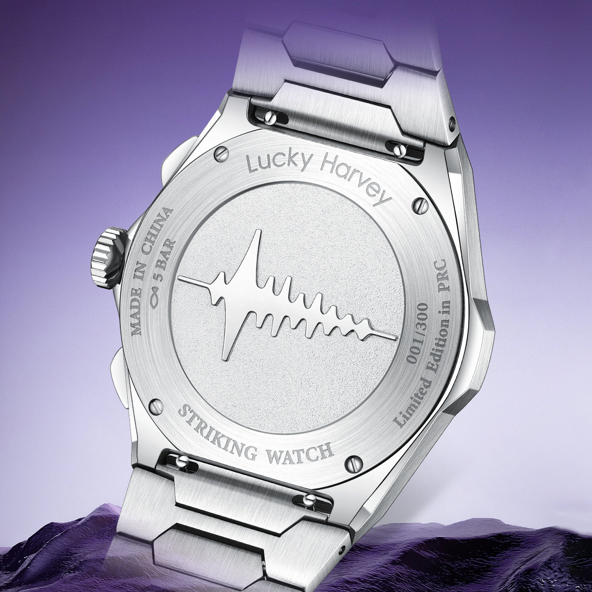 【Limited Edition 300PCS】Sound Of Nature Guilloché Dial Big Date Chiming Automatic Watch Lucky Harvey