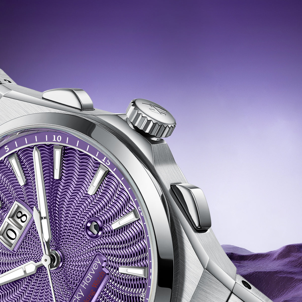 【Limited Edition 300PCS】Sound Of Nature Guilloché Dial Big Date Chiming Automatic Watch Lucky Harvey