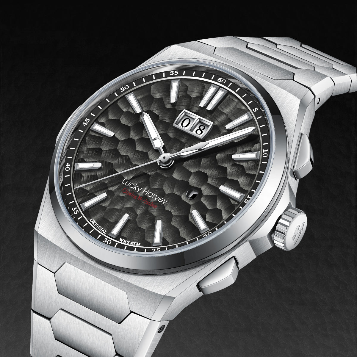 【Limited Edition 300pcs】Hammer Dial Big Date Automatic Winding Chiming Watch Lucky Harvey