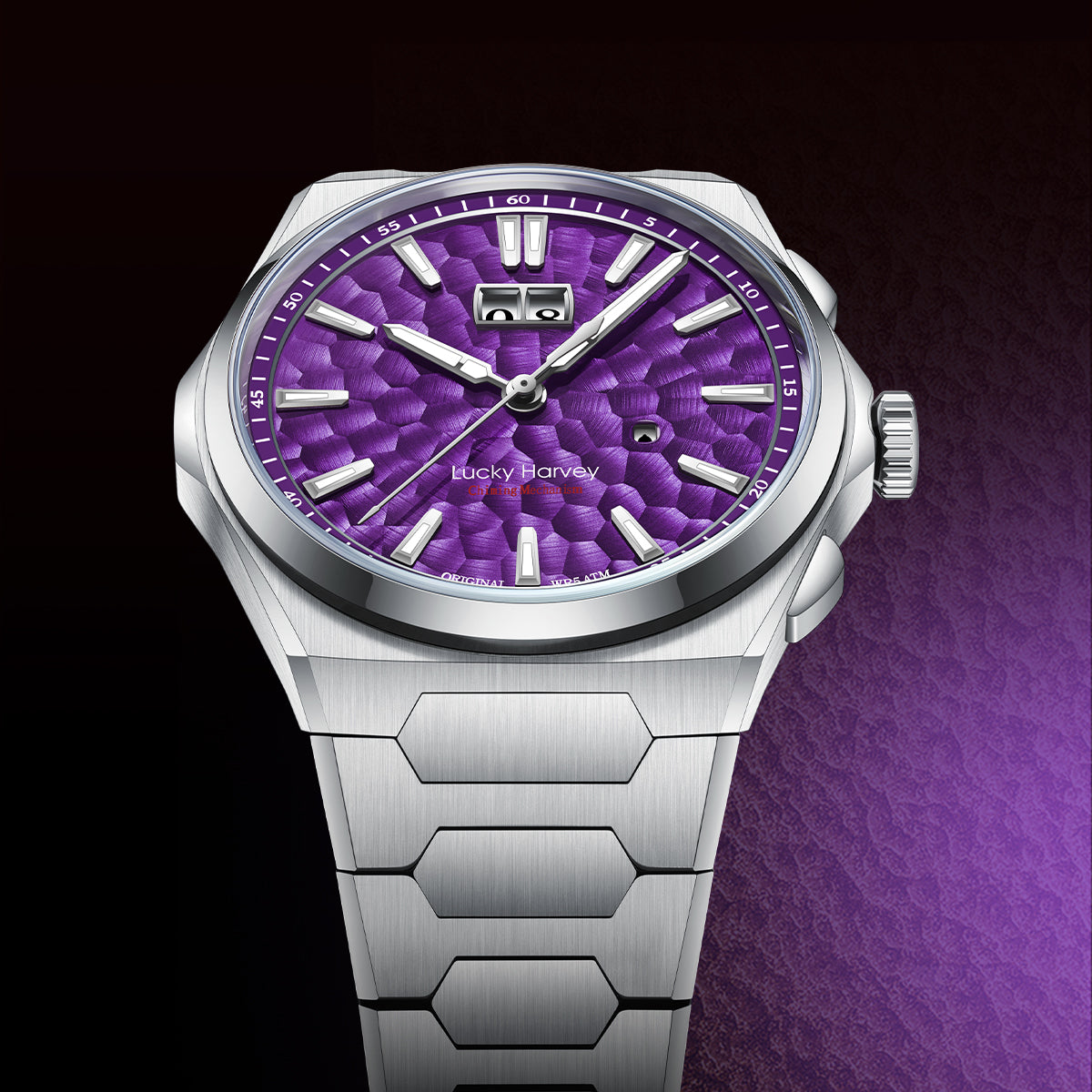 【Limited Edition 300pcs】Hammer Dial Big Date Automatic Winding Chiming Watch Lucky Harvey