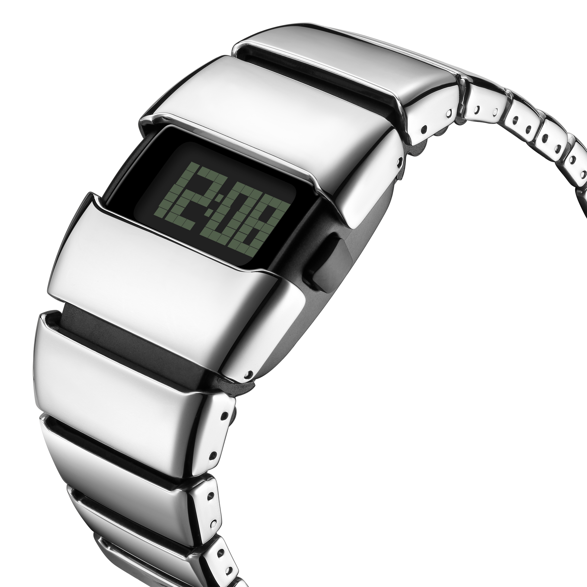 Benlydesign y2k Metal Futuristic Unique Digital Watch X6000S SHINY