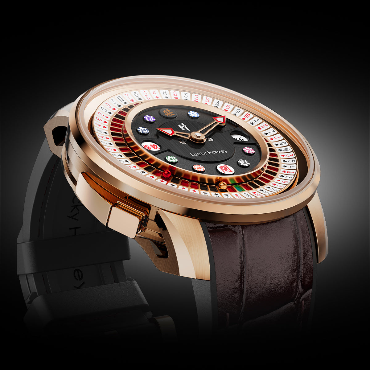 Player Series Poker Roulette Automatic Watch Lucky Harvey
